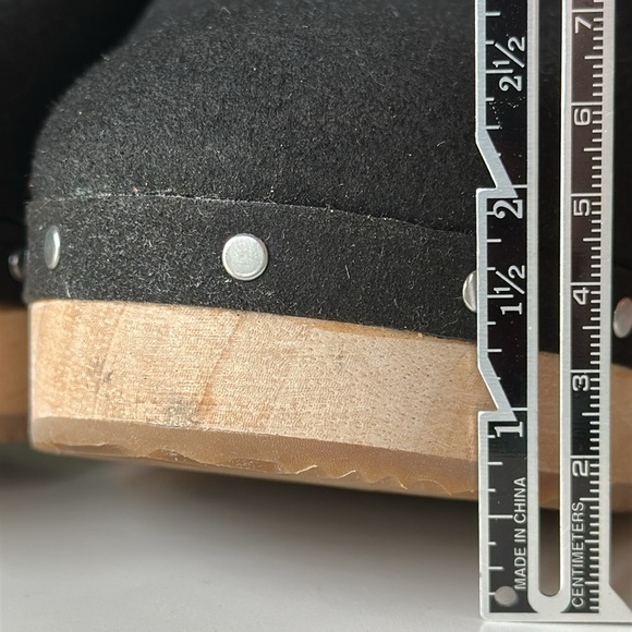 J. Crew Factory Black Mules with Wooden Heel - Picture 13 of 16